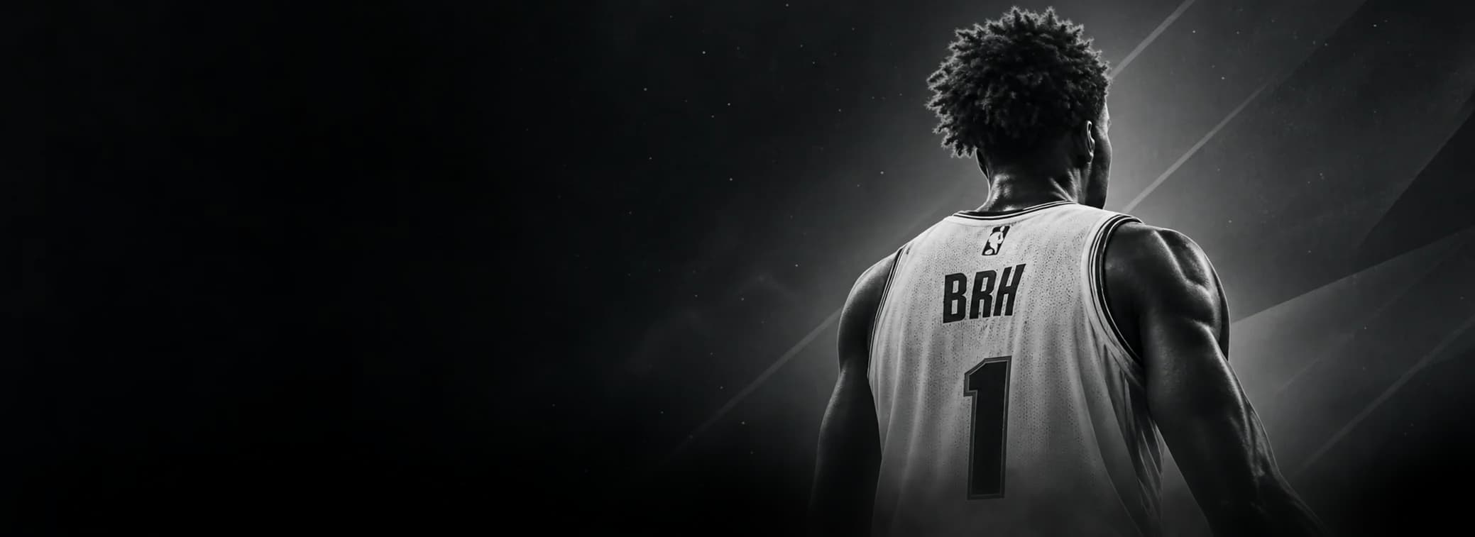 Monochrome basketball player artwork