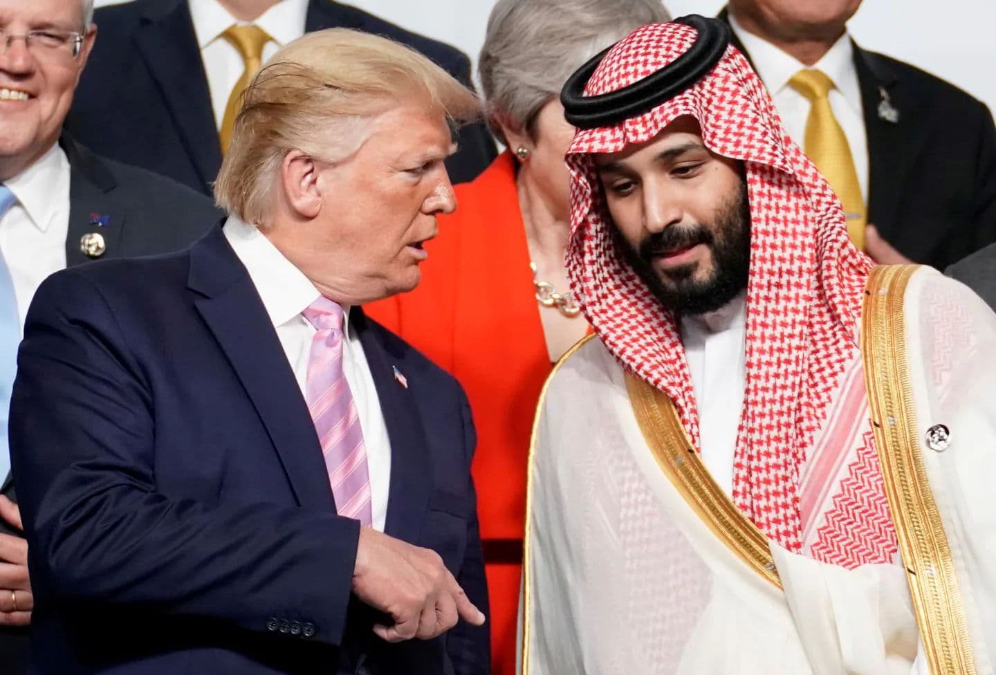 Will Trump say "Thank you" 10+ times during Saudi PM events on November 18? market image